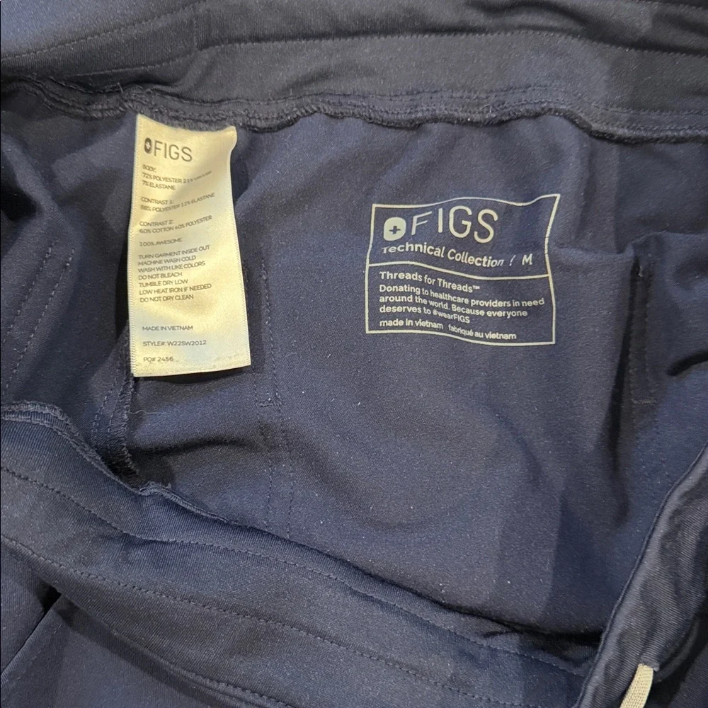 Figs Navy High Waisted Zamora Pants - Picture 2 of 2